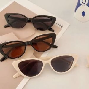 Stok Sedia Ada OOTD Cermin Mata Fashionable Pink Cat Eyes Retro High-end Glasses Internet Celebrity Photo Sunglasses OOTD Spec