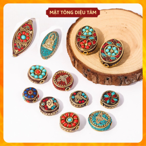 Hạt charm Hạt xâu vòng cổ vòng tay phối vòng Tây Tạng bình an may mắn với các biểu tượng tốt lành Mật tông