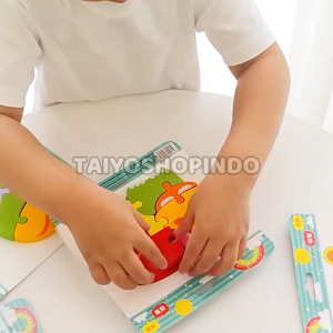 TAIYO Puzzle Kayu 3D Matching Animal Shapes Wood Jigsaw Hewan Monterssori Mainan Edukasi Anak