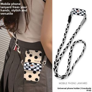 Universal Crossbody Phone Case Strap Woven Lanyard Durable Hanging Rope Clip-On Mobile Phone Chain Anti-Fall Digital Accessories