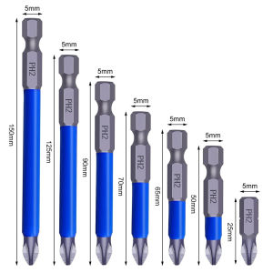 NonSlip Cross Bit Drill Hex Shank Magnetic PH2 Long Reach Electric Screwdriver Batch Head Wind Impact Driver Bit Set Power Tool
