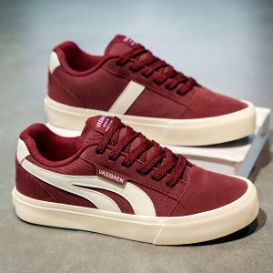 Casual Canvas Shoes for Men Trendy Design Red Leisure Board Shoes Youth Heightening Sports Dequn Fashion Shoes