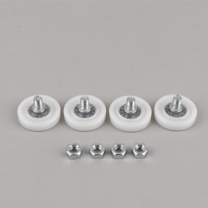 YEGBONG | [J] 4Pcs With Screw Drawer Bearing Pulley Flat M6 External Thread Cabinet Moving Wheel Nylon Metal Sliding Door Roller Furniture