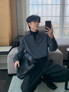 Hualun Mens Warm Shirt Inner Wear Casual Style Autumn Winter No Ironing Required Long Sleeve Polyester Fiber Base Layer Top