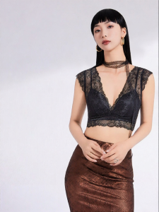 Huyu | Lace French Style Backless Bra No Steel Ring Concentrated