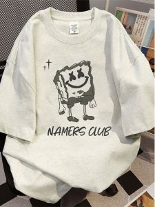 Guangzhou Thirteen Lines Export Orders ~ American Heavy Weight Pure Cotton Short-Sleeved T-shirt Baby Boy and Girl Summer Trendy Couple Wear Tops