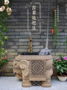 Outdoor Balcony Mop Sink Rural Villa Chinese Style Vintage Elephant Series Household Bathroom Accessories Garden Courtyard