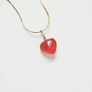 Natural Genuine | • Premium Icy Rhodochrosite Pendant • 18K • Stone measurement: 11x10mm