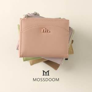 MOSSDOOM Womens Bag Vellie Wallet PU Leather Coin Purse Multi-Card Slots Foldable Zipper Short Macaroon Wallet