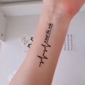 Tattoo nhịp tim nhiều mẫu Sticker Tattoo Heartbeat 10.5 x 6cm Hình Xăm Tạm Thời HCM