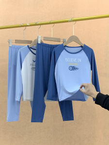 Modal Cotton Childrens Sleepwear Thin Home Clothes Air Conditioner Suit for Boys Spring Summer Autumn Winter Four Seasons Universal