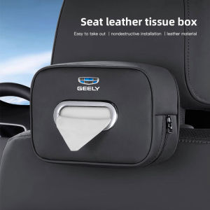Car Tissue Box Car Interior Accessories For Geely Coolray Geometry C GX3 Emgrand EC7 LC Leather Tissue Storage Bag Kleenex Case
