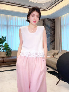 Mehomeyang Heavy Embroidery Knitwear Slimming Versatile No Pad Backless Top Cotton Summer Casual Wear Comfortable Fit