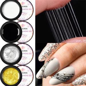 2/4Pcs 5ml Spider Drawing Gel Nail Polish All For Manicure Black White Gold Silver Wire Painting UV Gel Design Nails Art Varnish