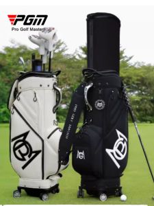 PGM GOLF | Extendable Hard Shell Golf Bag For Men and Women With 4-Wheel Push Airline Checkable Telescopic