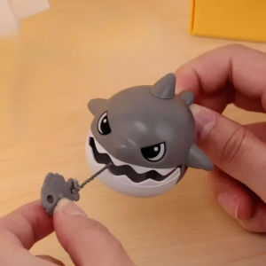 Combo Pack Thread Biting Shark Pull String Pendant Cartoon Keychain Creative Fun Kid Toy Key Ring Decor Toy Christmas Gift