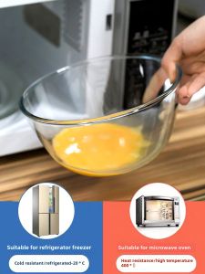 Heat-Resistant Microwave-safe High-Capacity Glass Bowl
