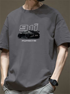 Áo Thun Nam Tay Ngắn Cotton Nguyên Chất Dáng Rộng Mùa Hè Phong Cách Mỹ Cổ Tròn in Chữ Thời Trang Thường Ngày