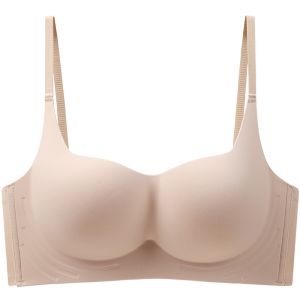Maniyun Round Cup Soft Support Push Up Bra 固定杯 Fixed Cup Small Chest Gathered Seamless Bra Non-wired Lingerie