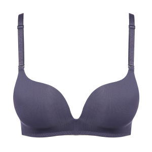 เสื้อชั้นในไร้โครงแบบสวมคัพทรงวีสำหรับผู้หญิง ทรงเรียบๆ สีสันสดใส ระบายอากาศได้ดี สายเดี่ยวแบบถอดได้ ชุดชั้นในสไตล์เซ็กซี่