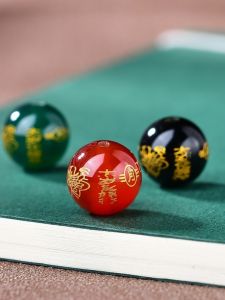 ลูกปัดน้ำมันมัณฑะเลย์สีแดงดำธรรมชาติ ลูกปัดทรงกลม ลูกปัดแยก ลูกปัดห่วง เครื่องประดับ DIY สร้อยข้อมือแบบทำด้วยตัวเอง