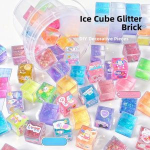 Creative Mini Ice Cubes Sandflow Guka Brick DIY Ice Block Material Kit Girls Handmade Toy Desktop Display Oil Entry