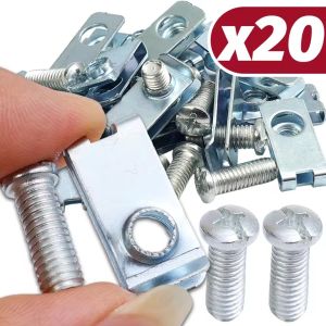20PCS Stainless Steel M6 Self-Tapping Screws U-Shaped Nuts Base Universal Corrosion-Resistant Car Bumper License Plate Fastener Clips