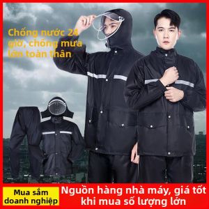 Bộ Áo Mưa Chống Thấm Toàn Thân Tách Riêng Áo và Quần Dày Dài Cho Người Đi Xe