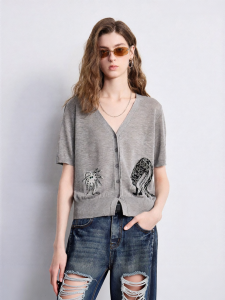 Toyouth | Quần Áo Ngắn Knitwear Cổ V Phù Hợp Mùa Hè cho Phụ Nữ