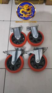1 SET Roda PVC 5\" inch / Roda 5\" inch 2 MATI + 2 Rem