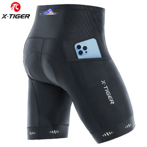 X-TIGER Cycling Shorts Anti-Slip Leg 5D Padded Bike Shorts with Pockets Breathable Biking Bicycle Motorcycle Half Pants Tights