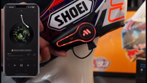 HJ A3 PRO Helmet Bluetooth Headset 2-Rider Intercom RGB Ambient Light Waterproof Motorcycle Earphones