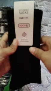 ถุงเท้านักเรียน สีดำ แบบยาว Socksy ถุงเท้าใส่ทำงาน สูงระดับน่อง ขนาด Free size แพ็ค 12 คู่ / 6 คู่ สินค้าพร้อมส่ง