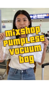 Mixshop Pumpless Vacuum Bag | Travel Compression Storage Organizer | No Pump Needed | Save Luggage Space