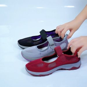 SEPATU SNEAKERS WANITA VELCRO MUDAH DIPAKAI KEMANAPUN MESH P18 ESTHER