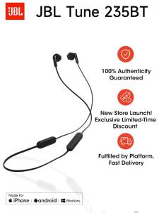 JBL | JBL TUNE 235BT Neckband Bluetooth Headphones Wireless Sports Earbuds with JBL Pure Bass Sound IPX4 Sweatproof 25H Playtime