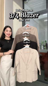 Ling’s Closet Women’s Blazer 3/4 Sleeve Folded | Lapel Collar | 1 Button | 2 Pockets | Casual Formal Office Blazer | S-3XL 8119