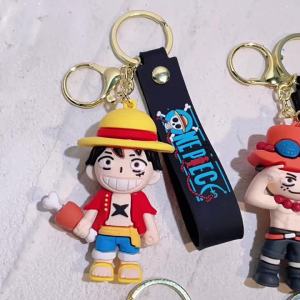 50Styles ONE PIECE Themed Keychain Cute Luffy Roronoa Zoro Silicone Key Chain Backpack Decor Small Gifts for Friend