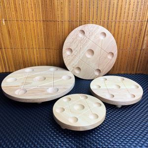 Crystal Ball Seven Star Array Base Solid Wood Display Stand Jade Tray Support Ball Seat Decorative Accessories Nordic Style Home Decoration