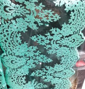 renda bordir brokat tile pinggiran 2 sisi sama lebar 30 cm (harga per setengah m)