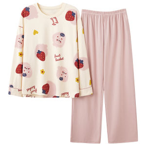 Bộ đồ ngủ nữ MiiOW  vải cotton dài tay thoải mái - mùa xuân thu