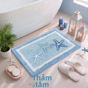 Thảm Chùi Chân Hình Sao Biển VIKAMA Thảm Tắm Mềm Mại Chống Trượt Thấm Hút Nước Cho Phòng Ngủ Lối Vào Phòng Tắm - Trang Trí Bãi Biển Phong Cách Hiện Đại