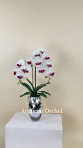 แจกันกล้วยไม้ประดิษฐ์ ดอกไม้ปลอมพร้อมแจกัน ตกแต่งบ้าน