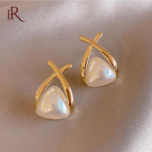 Frascati Design Sensory Geometry Cross Triangle Pearl Dropping Earrings New Cute Earrings For Cute Girls Fashion Jewelry Accessory
