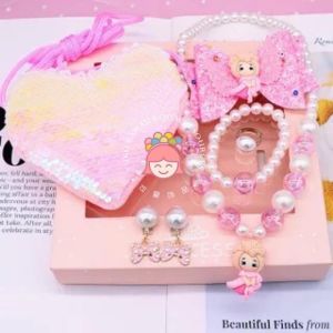 Ready Stok in Malaysia ~7pcs/lot Mermaid Accessories With Small colourful Change Sequlin Heart Shape storage bag