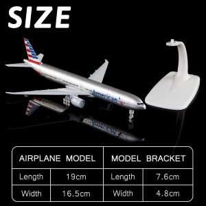 20cm child toy plane Model Kit American B777 Diecast alloy Airplane Model with Stand For Boys toys or Gift