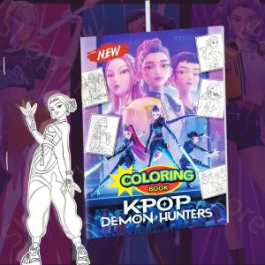 KPop Demon Hunter Sketch Copy Album Coloring Books Anime Tracing Kids Drawings DIY Color Filling Graffiti Toys Book Girl Gift