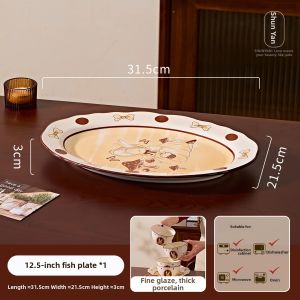 Vintage High Beauty Underglaze Colored Ceramic Plate