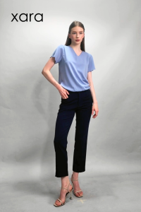 XARA Sydney Flounce Sleeve One-Garter Hem Blouse
