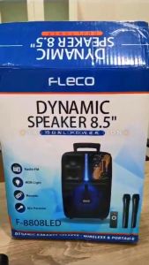 Speaker Bluetooth Karaoke Wireless Fleco F-8808 LED 85 Inch Gratis ( 2pc MIC TANPA KABEL + REMOT + CHARGER ) - T.C